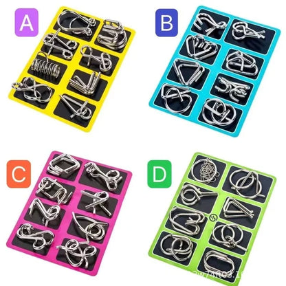 🔥 50% DE DESCUENTO ! 🧩 Anillo Rompecabezas de Metal (8 Piezas) - Desafío Mental con Instrucciones y Solución Incluidas, Ideal para Regalo 🎁✨