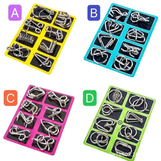 🔥 50% DE DESCUENTO ! 🧩 Anillo Rompecabezas de Metal (8 Piezas) - Desafío Mental con Instrucciones y Solución Incluidas, Ideal para Regalo 🎁✨