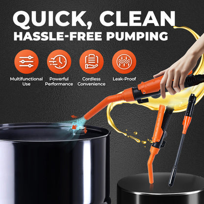 🔥【1° Más Vendido】⛽ ¡50 % DE DESCUENTO AHORA! 🔋 Bomba de transferencia de líquidos alimentada por batería: trasiego rápido y seguro, función de parada automática y uso con múltiples fluidos (combustible/agua/aceite) 🚗