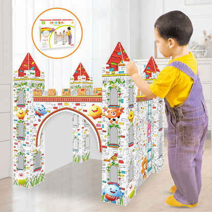 Castillo de cartón Doodle para niños