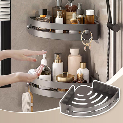 📢50% DE DESCUENTO!✨Estante de Ducha Esquinera sin Perforación con Ganchos