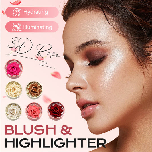 Colorete y iluminador 3D Rose