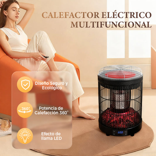 Calefactor Eléctrico Multifuncional con Control de Voz para Interiores