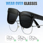 Gafas de sol compactas y plegables para colocar sobre las gafas