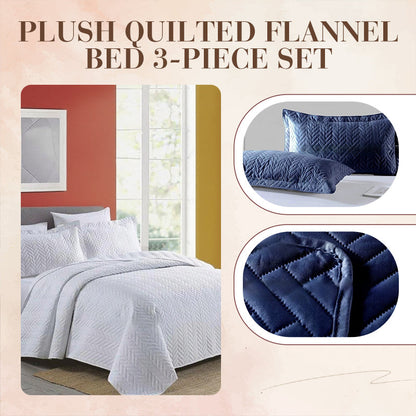 Juego de cama de felpa acolchada de franela, 3 piezas