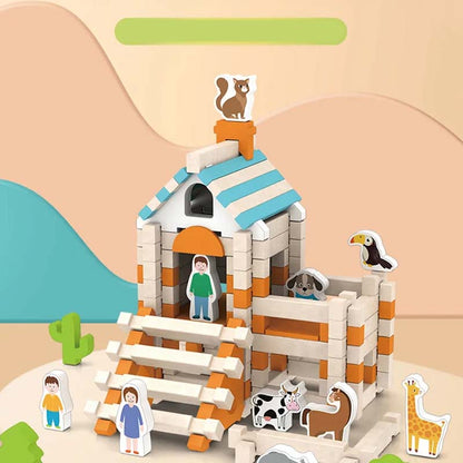 Bloques de construcción educativos de madera