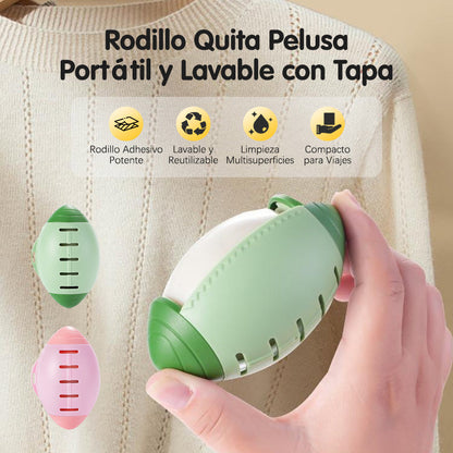 Rodillo Quita Pelusa Portátil y Lavable con Tapa