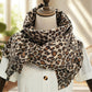Bufanda gruesa y cálida con estampado de leopardo clásico para mujer