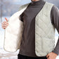 Men's Plush-Lined Quilted V-Neck Vest