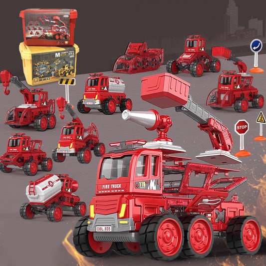 Juguetes de camiones de bomberos con transformadores magnéticos