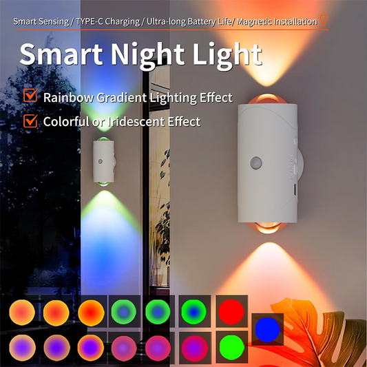 ⏳Oferta navideña por tiempo limitado: 30 % de descuento⏰Luz nocturna con cambio de color y detección automática
