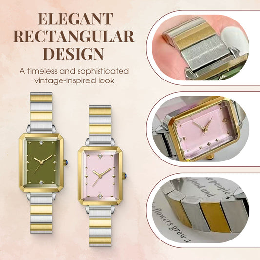 ⏳Oferta navideña por tiempo limitado: 30 % de descuento⏰Elegante reloj rectangular de cuarzo para mujer