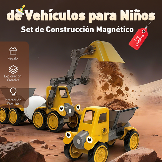 🎄 Set de Construcción Magnético de Vehículos – El Regalo Navideño Ideal para Pequeños Constructores 🚜