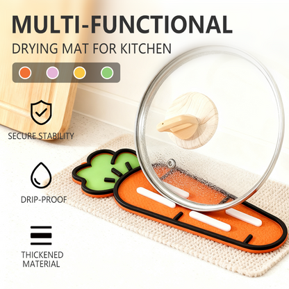 Esterilla de silicona multifuncional para secar utensilios de cocina