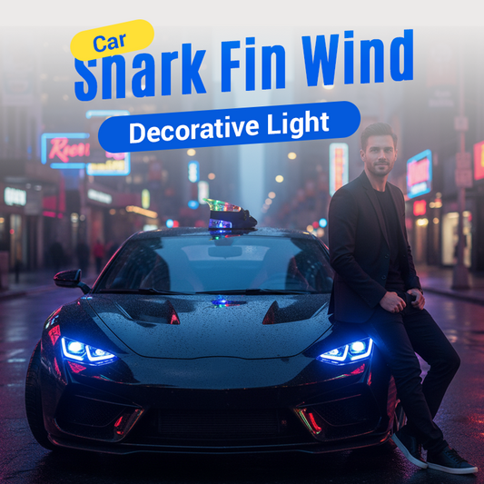 Luz decorativa de viento con forma de aleta de tiburón para coche