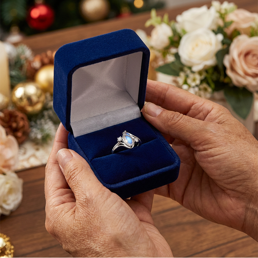 【1° Más Vendido】✨💍50 % DE DESCUENTO🔥 Anillo geométrico ovalado con detalles de circonita: ¡místico, brillante y atemporalmente elegante! 🌙✨