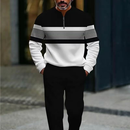 👕 ¡54 % DE DESCUENTO! ⌛ Conjunto para hombre: jersey con estampado gráfico y pantalones: estilo urbano informal, corte cómodo y versátil 👖