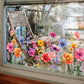 ✨¡ÚLTIMO DÍA DE REBAJAS, 50 % DE DESCUENTO!💐 Pegatina para ventana con ramo de flores de colores🖼️