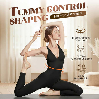 Mono con cuello en V y gran elasticidad para fitness y yoga