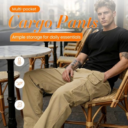 Pantalones cargo rectos con múltiples bolsillos para hombre