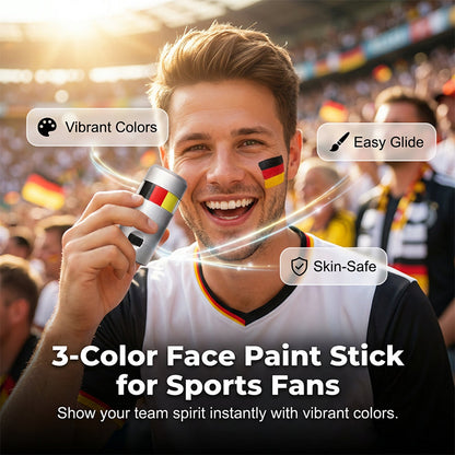 Barra de pintura facial con el diseño de la bandera nacional para aficionados al deporte