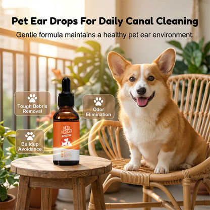 Gotas naturales para los oídos de perros y gatos para aliviar el picor y la acumulación de cera.