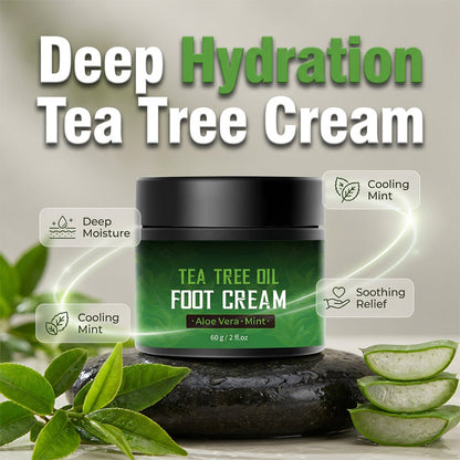 Crema para pies con aceite de árbol de té para talones agrietados