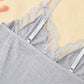 Camisón Sexy de Encaje con Abertura Lateral Decorado con Lazo