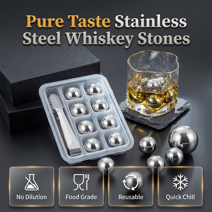 Piedras para whisky reutilizables de acero inoxidable
