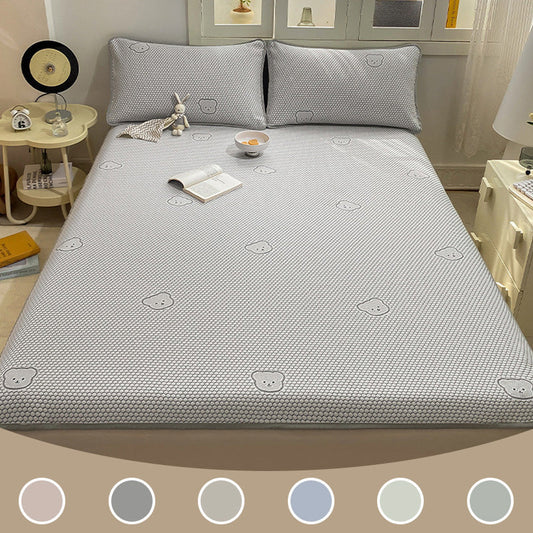 Conjunto de ropa de cama de 3 piezas con estampado jacquard de ositos, fresco y transpirable