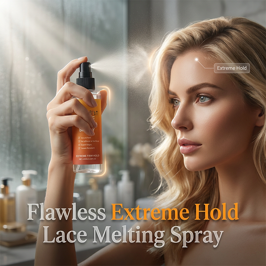🥳¡OFERTA CALIENTE 2026!🥳💞¡Más de 50.000 vendidos!👵❤️🌪️  ¡Tu peluca permanece perfectamente fija, incluso con viento fuerte! Este spray lace melting hace que la línea del cabello desaparezca como si fuera tuya – nadie lo nota, ¡todos creen que es real! ✨💖
