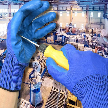Guantes de trabajo de seguridad resistentes al desgaste de látex